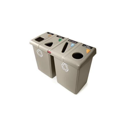 RUBBERMAID Glutton 4-Stream Recycling Station 1792374 Beige