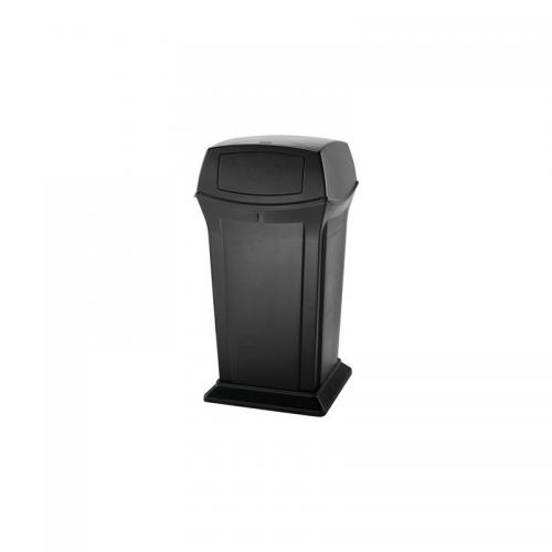 RUBBERMAID Ranger Container With 2 Doors 65 Gal FG917500BLA Black