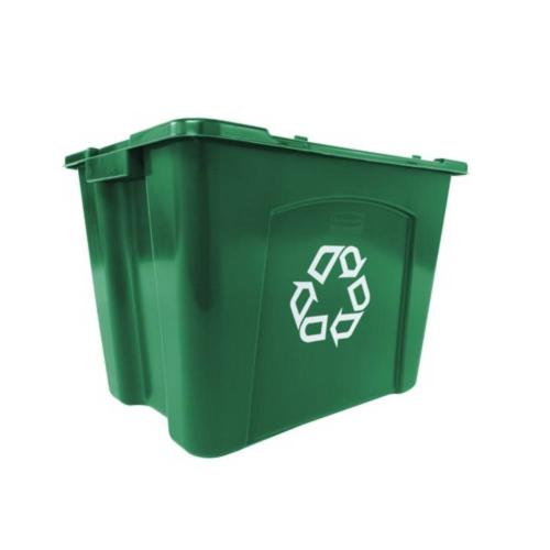 RUBBERMAID Recycling Box 14 Gal [FG571473GRN] - Green