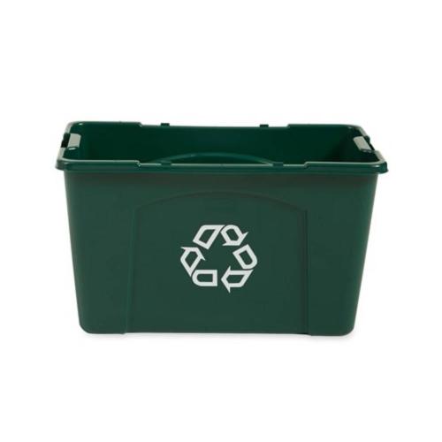 RUBBERMAID Recycling Box 18 Gal [FG571873GRN] - Green