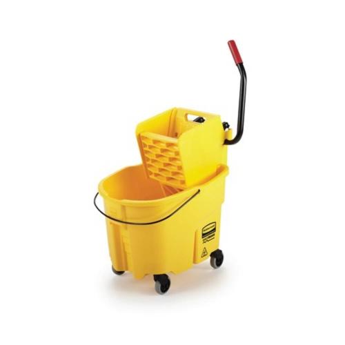 RUBBERMAID Wavebrake 35 QT Side Press Bucket And Wringer [FG758088YEL] - Yellow
