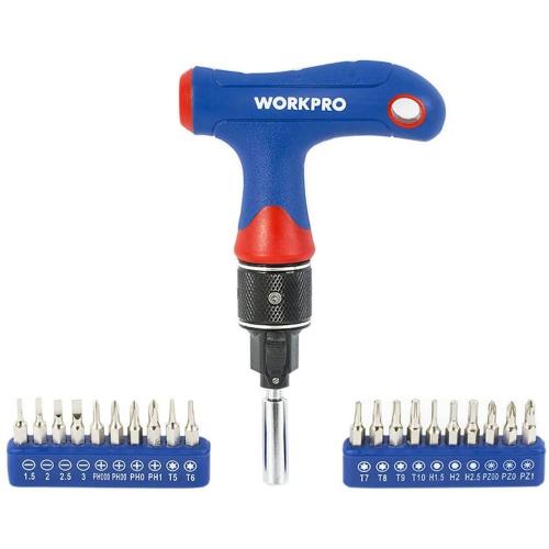 Workpro Dual-Drive T-Handle Express Ratcheting Driver Set [W021408]