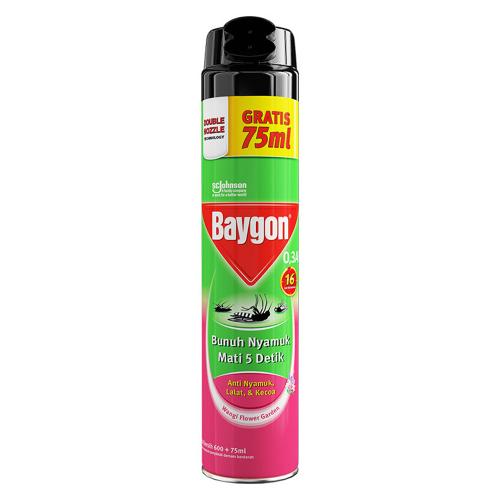 BAYGON Anti Nyamuk Double Nozzle Flower Garden 600 ml