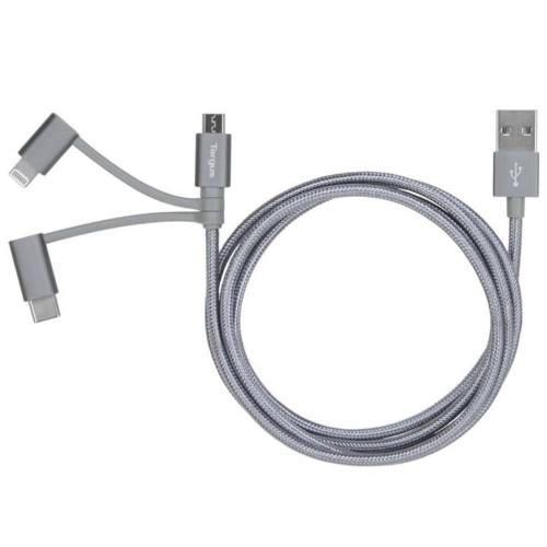 TARGUS Aluminium Series 3-in-1 Lightning Cable [ACC101110] - Black