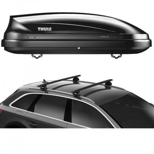 THULE Roof Rack Set Evo untuk Toyota Avanza 2013-xxxx Black + Box Pacific 100 Black