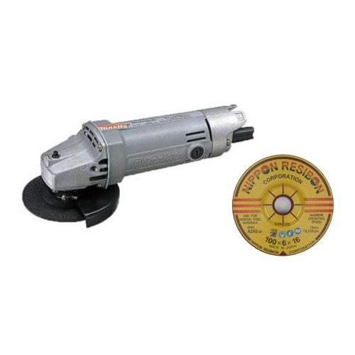 MAKITA Super Duty Angle Grinder Without Disc N 9500 N  + Nippon Resibon Grinding A-24S 4 Inch/100 x 4 mm 25