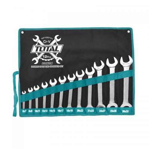 TOTAL 12 pcs Double Open End Wrench Set THT1023121