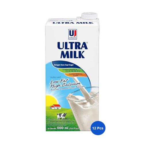 Ultrajaya Ultra Milk Low-Fat 1000 ml 1 Box Isi 12 Pcs