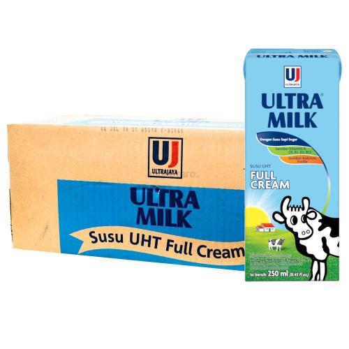 Ultrajaya Ultra Milk Full Cream 250 ml 1 Box @24 Pcs