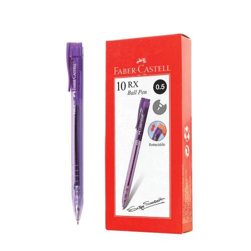 FABER-CASTELL Pen RX 0.5 mm Black Ink 12 Pack  Violet