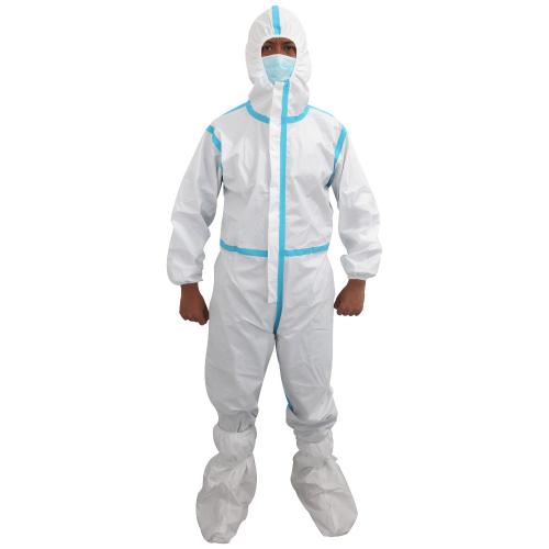 MICROPOROUS PPPE Hazmat Suit with Blue Seam Sealing Tape