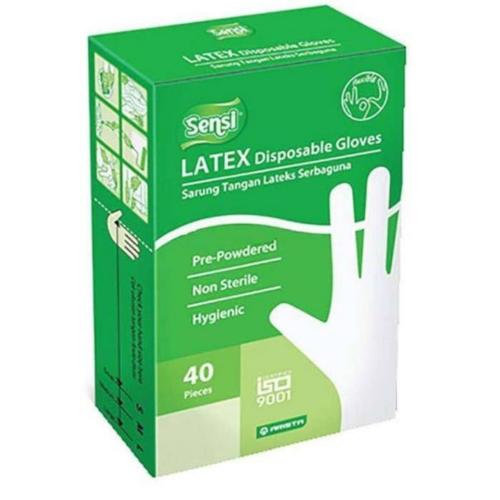 SENSI Latex Disposable Gloves 40 Pcs L