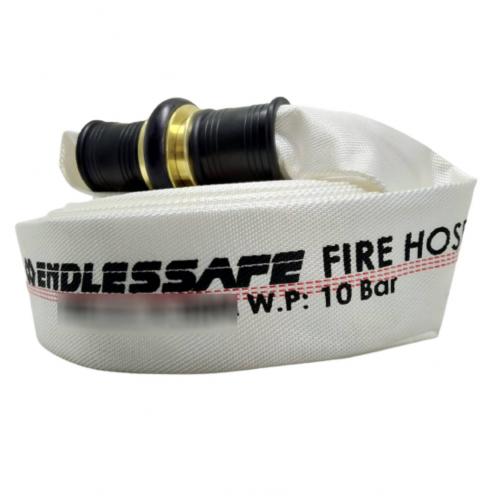 ENDLESSAFE Fire Hose Canvas 1.5 Inch x 30 m 10 Bar Include Machino Coupling White