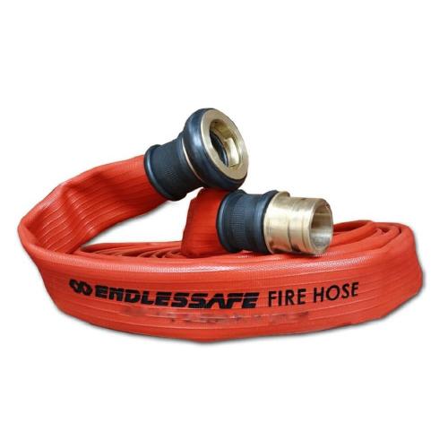 ENDLESSAFE Fire Hose Rubber 1.5 inch x 20 m 18 Bar + Machino Coupling Red