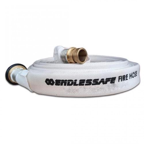 ENDLESSAFE Fire Hose Canvas 2.5 inch x 30 meter 13 Bar + Machino Coupling White