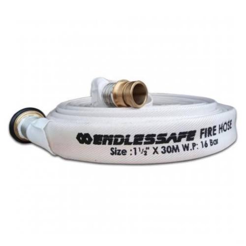 ENDLESSAFE Fire Hose Canvas EPDM 2 inch x 20 M 16 Bar Include Machino Coupling White