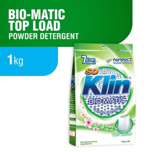 SO KLIN Powder Detergent Bio Matic Top Load 1 kg