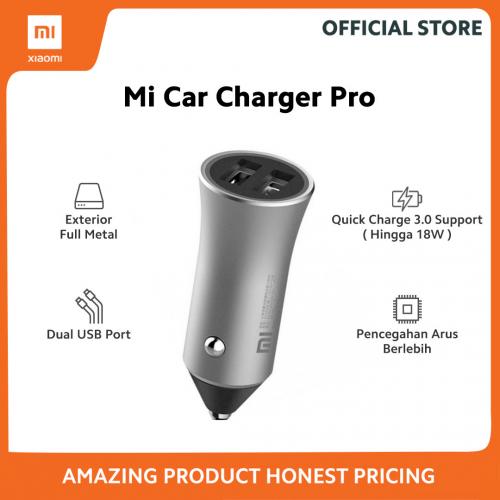 XIAOMI Mi Car Charger 18W QC Quick Charging 3.0 Dual USB PORT Mobile Silver