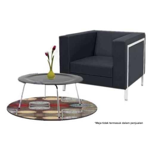 INDACHI Sofa Acerra Stainless Steel 1 Seater Black