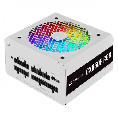 CORSAIR RGB White 650 Watt 80 Plus Bronze Certified Fully Modular CX650F [CP-9020226-EU]