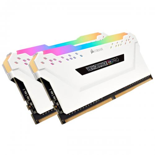 CORSAIR Vengeance RGB Pro 16GB (2 x 8GB) DDR4 DRAM 3600Mhz C18 Memory Kit [CMW16GX4M2C3600C18W] - White