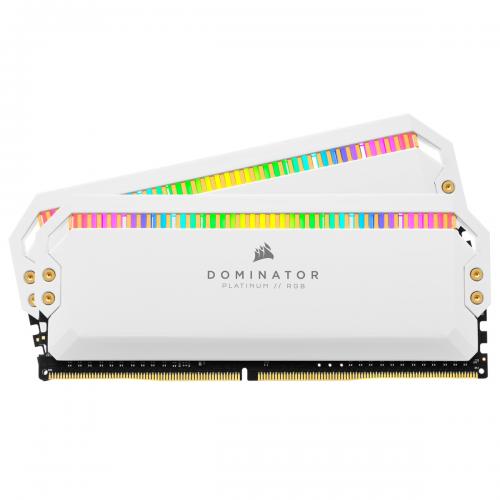 CORSAIR Memory PC 2 x 8GB DDR4 PC4-25600 Dominator Platinum RGB [CMT16GX4M2C3200C16W] - White