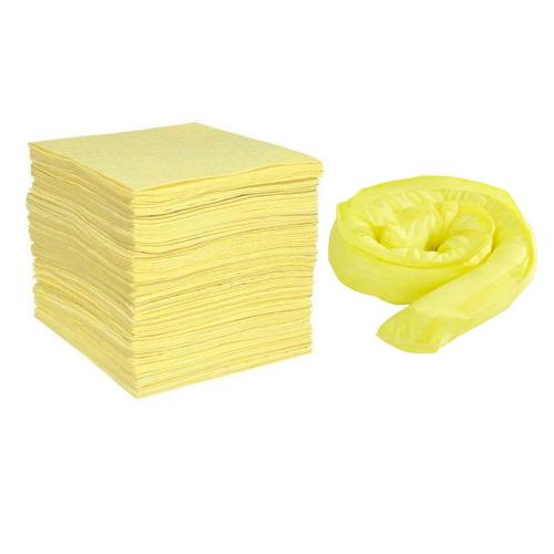 Tumpa Chemical Absorbent Pads 100 Sheets CAP1018 with Tumpa Chemical Absorbent Sock 12 Pcs