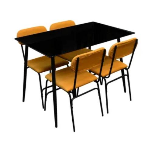 Informa Zena Series Table Set with 4 Chairs Yellow