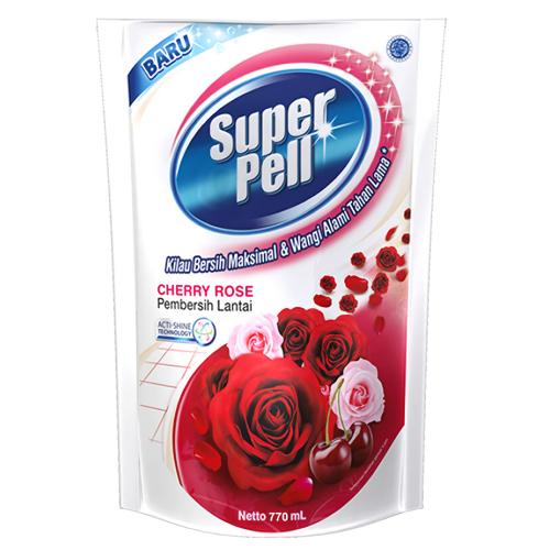 SUPER PELL Pembersih Lantai 770 ml Refill Cherry Rose