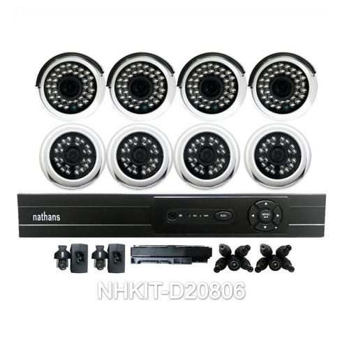NATHANS CCTV Kit 8 Cam AHD 2.0 MP [NHKIT-D20806]
