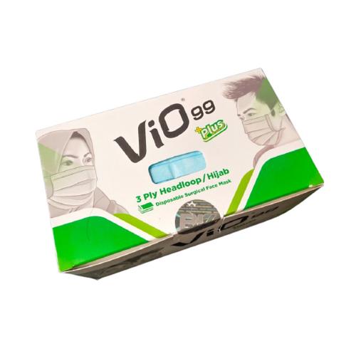 Vio Masker 3ply Headloop Disposable Mask 50 Pcs Green