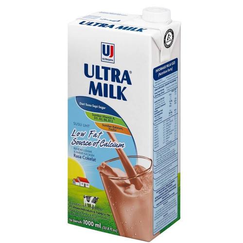 Ultrajaya Ultra Milk Low Fat Cokelat 1000 ml 2 Pcs