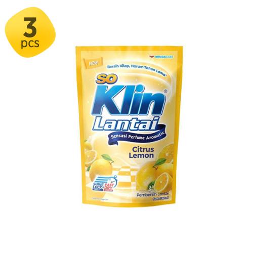 SO KLIN Pembersih Lantai Citrus Lemon 780 ml 3 Pcs