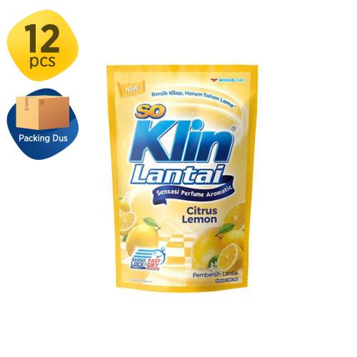 SO KLIN Pembersih Lantai Citrus Lemon 780 ml 1 Karton (12 Pcs)