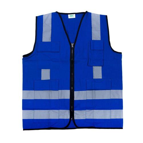 IMJ Safety Vest with 4 Pocket Blue