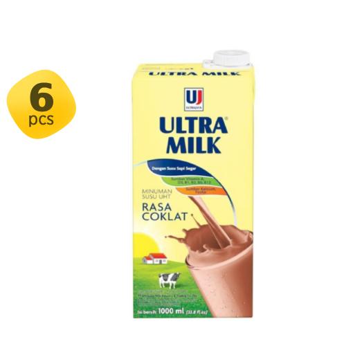 Ultrajaya Ultra Milk Chocolate 1000 ml 6 Pcs