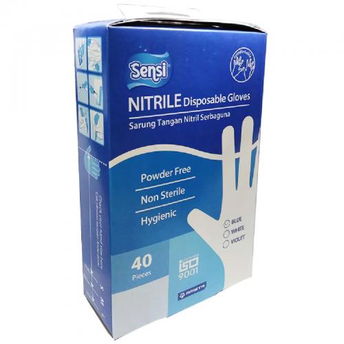 SENSI Nitrile Disposable Gloves Powder Free 40 pcs M