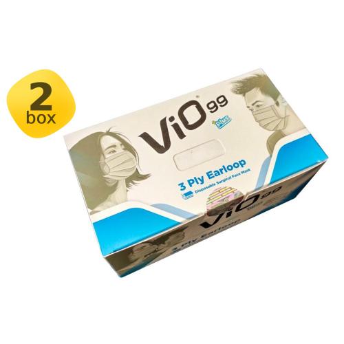 Vio Plus 3 Ply Earloop Disposable Mask 50 Pcs 2 Box White