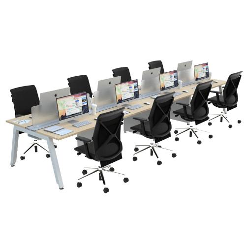 FIRM Sattu Desk 8 Person Configuration M-SATTU-8PRS-I Grey