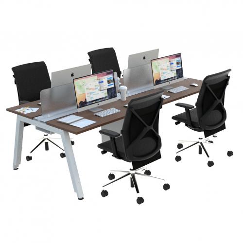 FIRM Sattu Desk 4 Person Configuration M-SATTU-4PRS-I Black