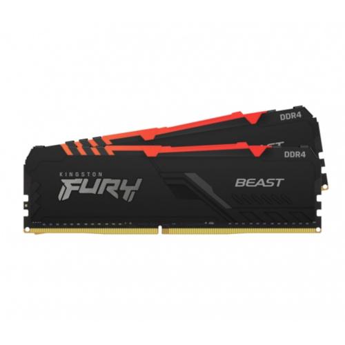 KINGSTON Fury Beast RGB 16GB 3200MHz DDR4 CL16 DIMM 1R x 8 [KF432C16BBAK2/16]