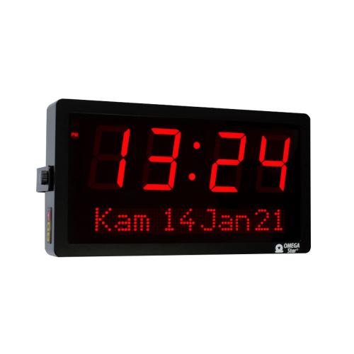 Omega Star Jam Digital Dinding Kayu Clock and Date