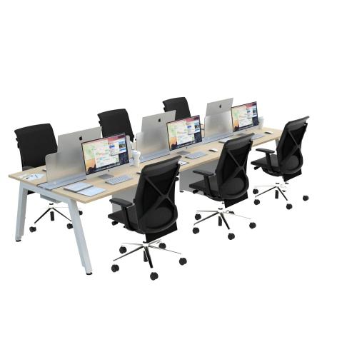 FIRM Sattu Desk 6 Person Configuration Beech