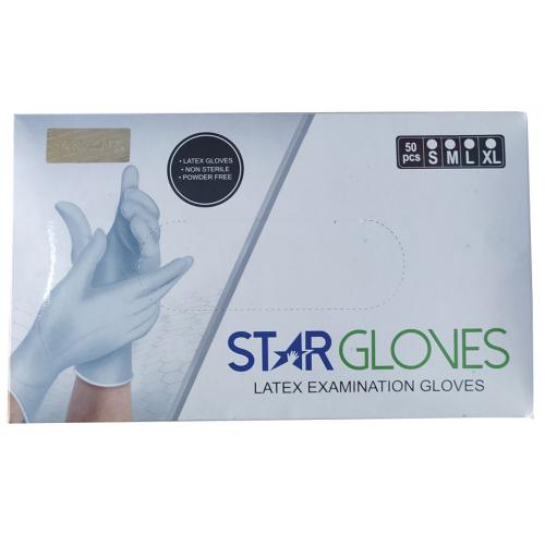 Stargloves Latex Examination Gloves 50 Pcs M - White