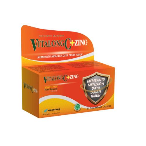Vitalong C Kapsul Daya Tahan Tubuh Vitamin C 500Mg + Zinc 5mg 30