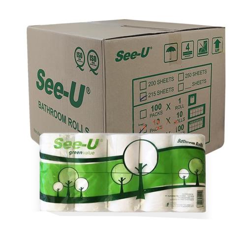 See-U Tissue Gulung 1 Pak Isi 10 Roll Non Embossed 1 Karton
