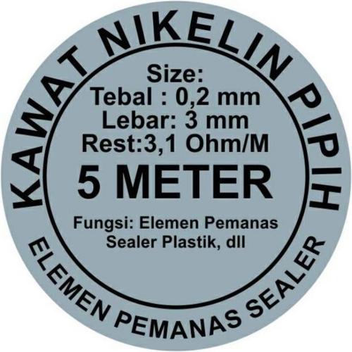 B-SAVE Kawat Nikelin Pipih 5 Meter 0.2 x 3 mm OH099