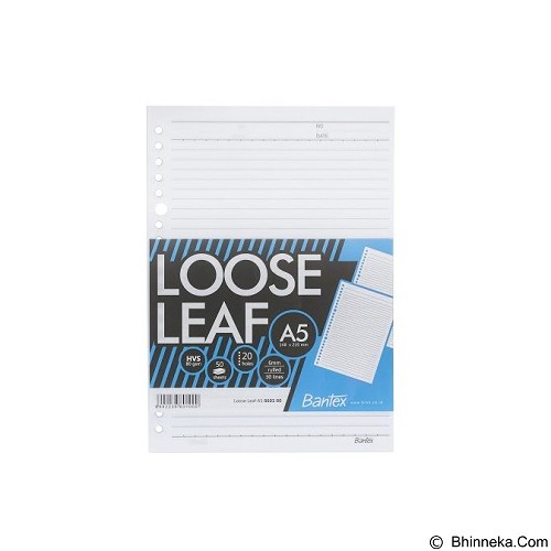 BANTEX Loose Leaf Paper A5 20 Holes 80gsm 50 Sheets [8601-00]