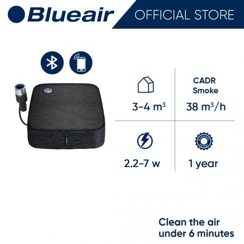 BLUEAIR Cabin P2i Car Air Purifier with Particle + Carbon Filter Black