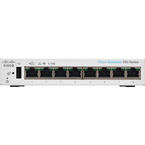 CISCO CBS250-8T-D-EU 8-Port GE Smart Switches + CON-SNT-CBS2T0U8 Smart Net